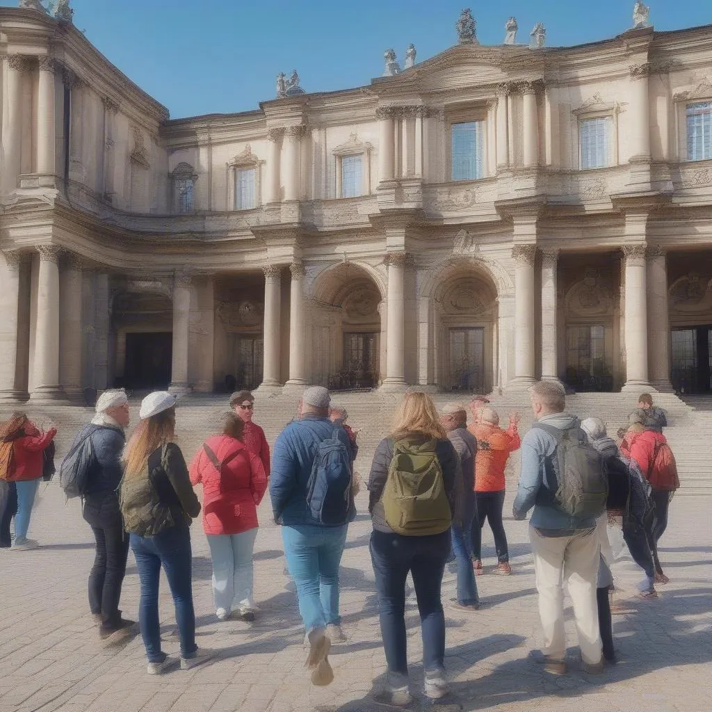 Travelers enjoying a guided tour