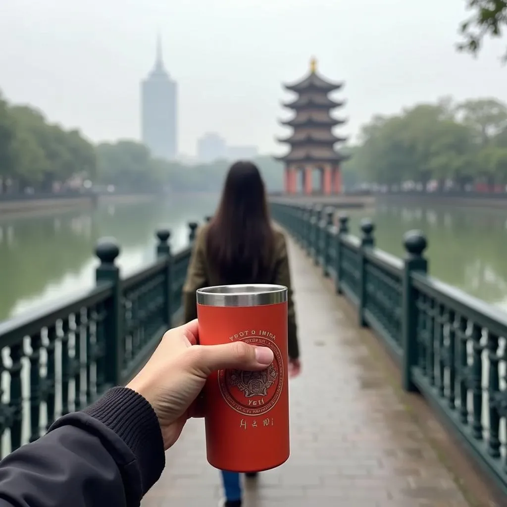 Exploring Hanoi with a Yeti tumbler