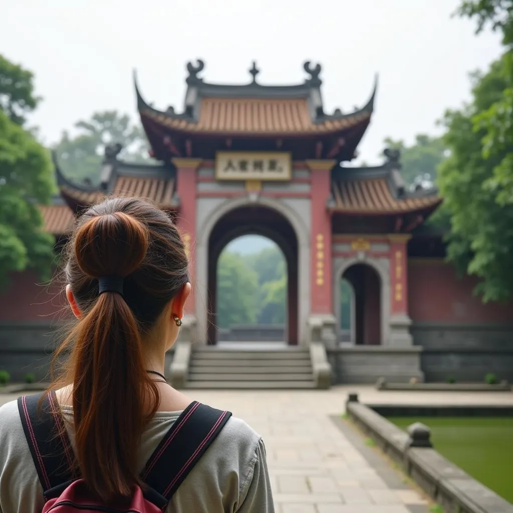 Visiting the Temple of Literature in Hanoi