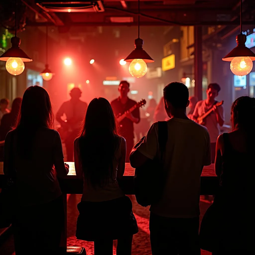 People enjoying live music in Hanoi