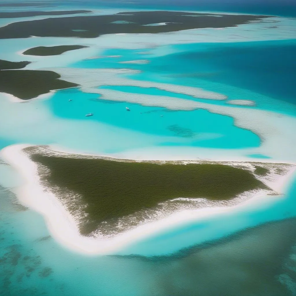 Exuma Cays Bahamas Aerial View