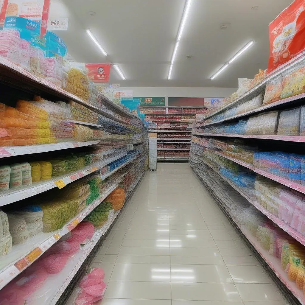 Face mask display in Binh Duong supermarket