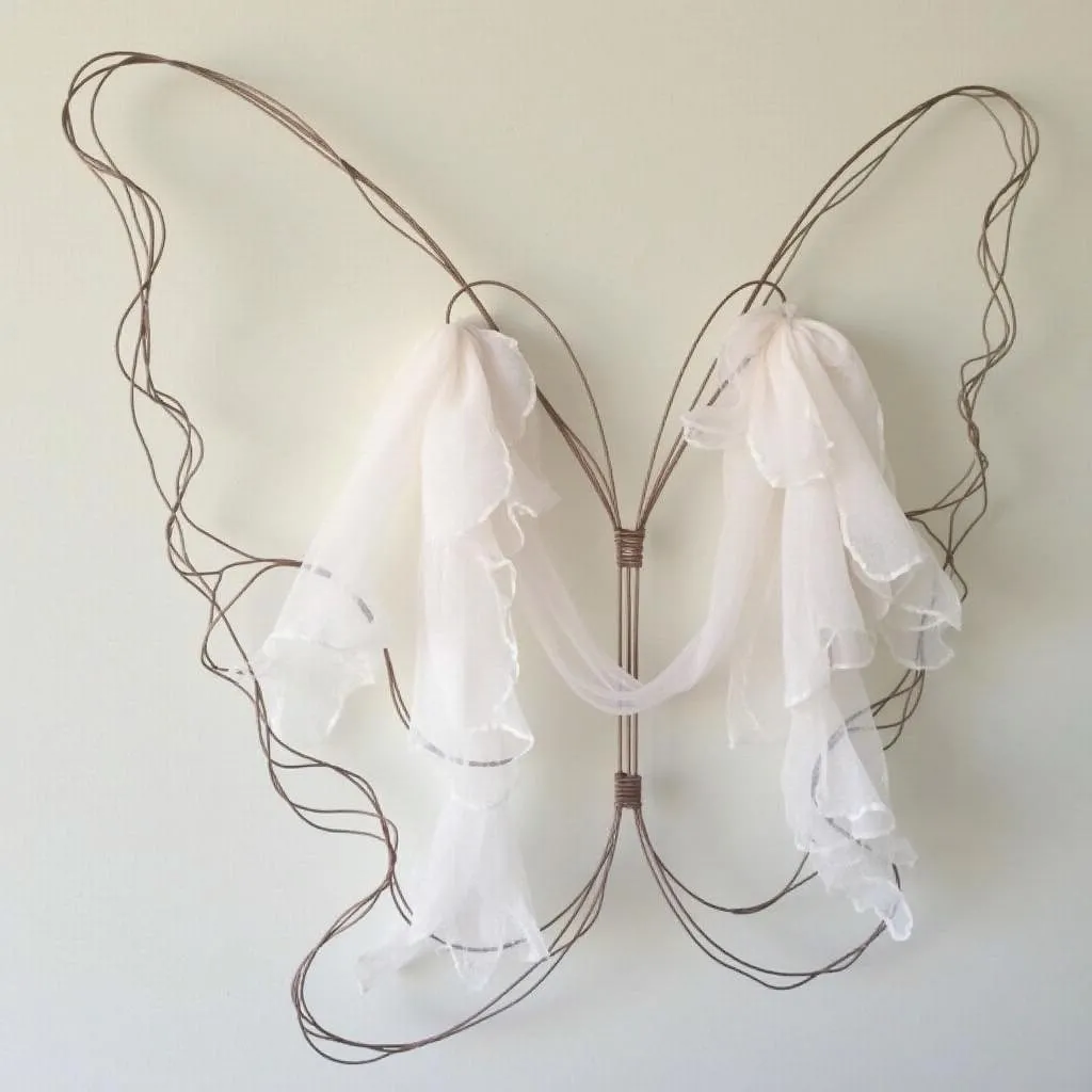 Fairy wings with fabric draping