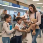 Family at Airport Check-in