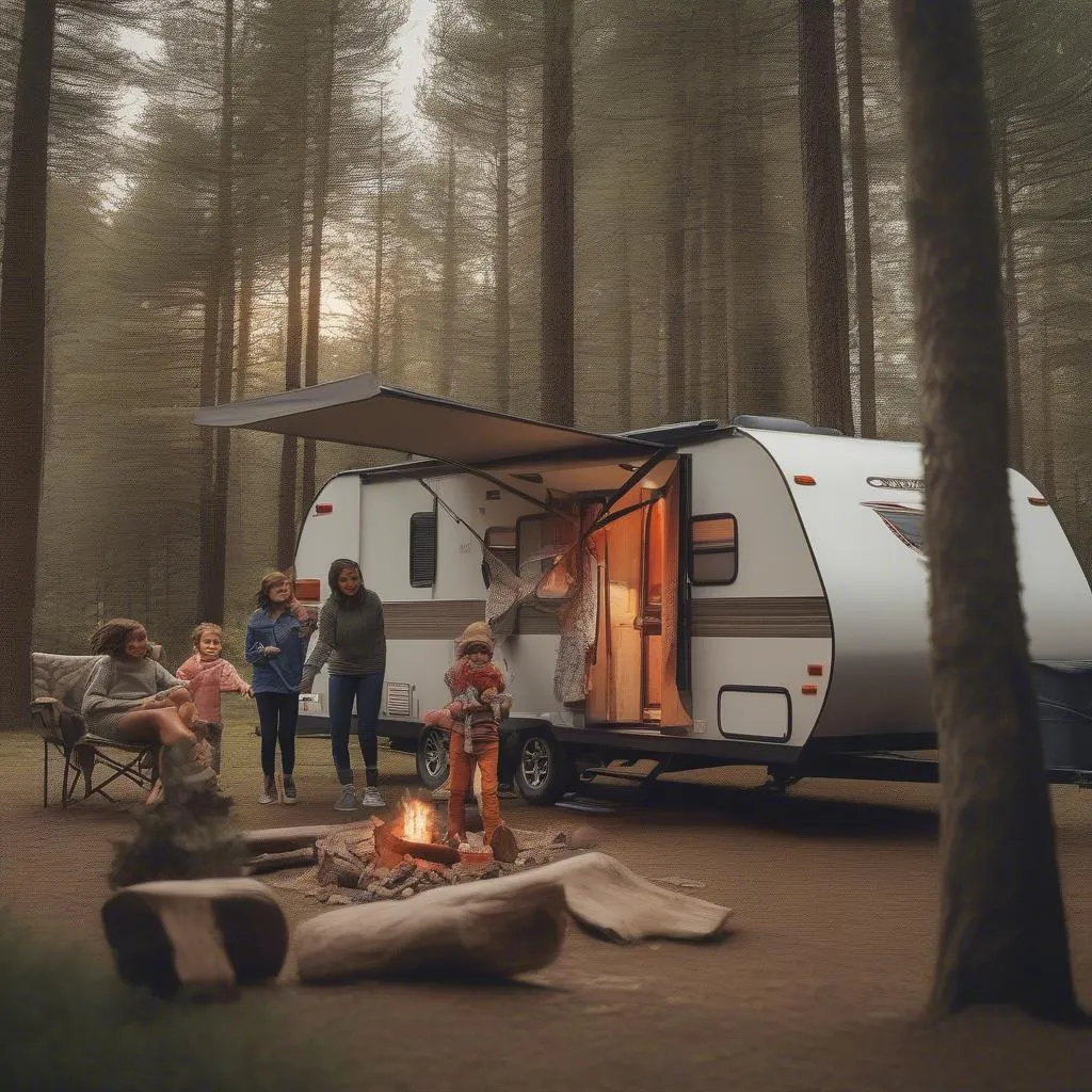 Family Camping in a Cherokee Travel Trailer