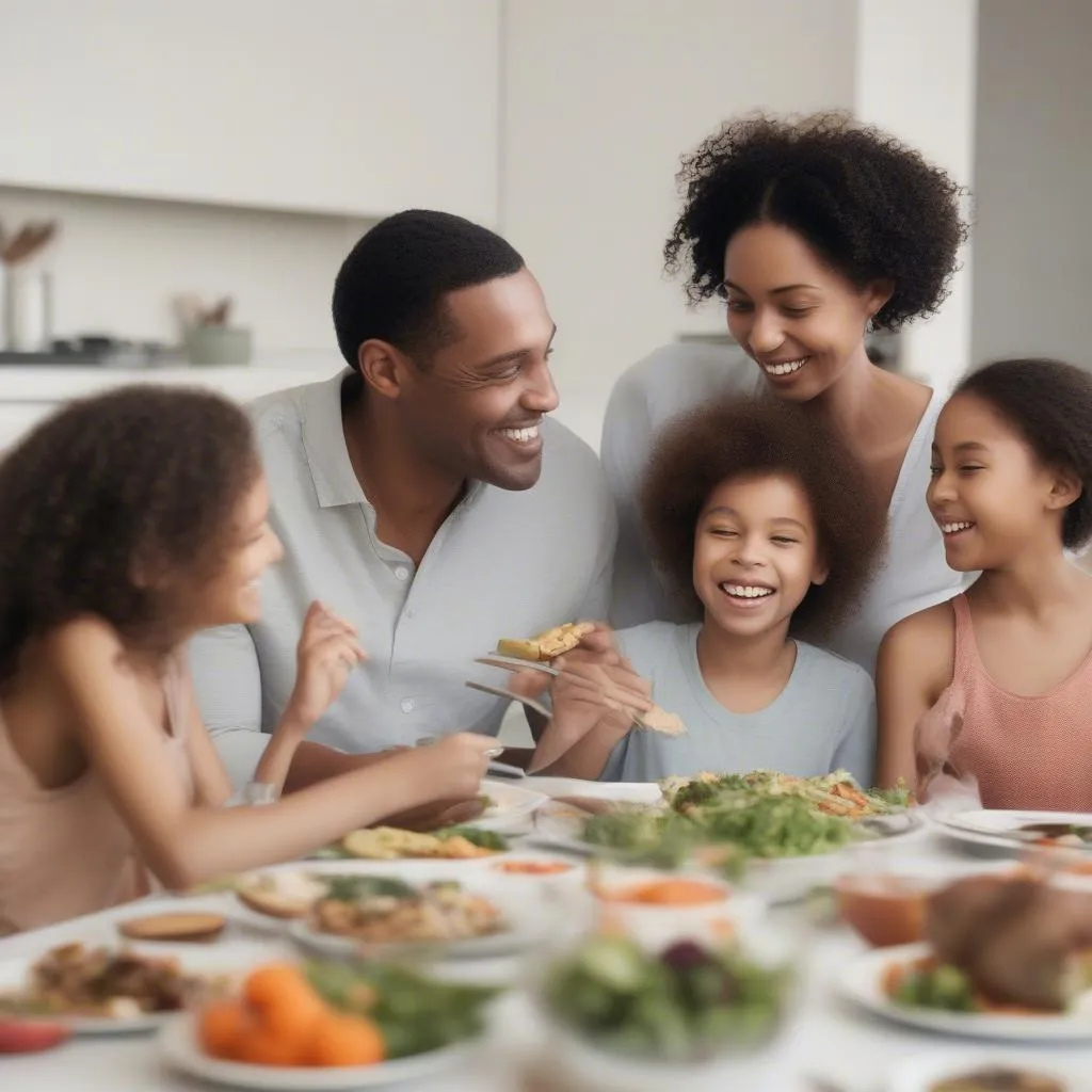 Family Enjoying Dinner Together