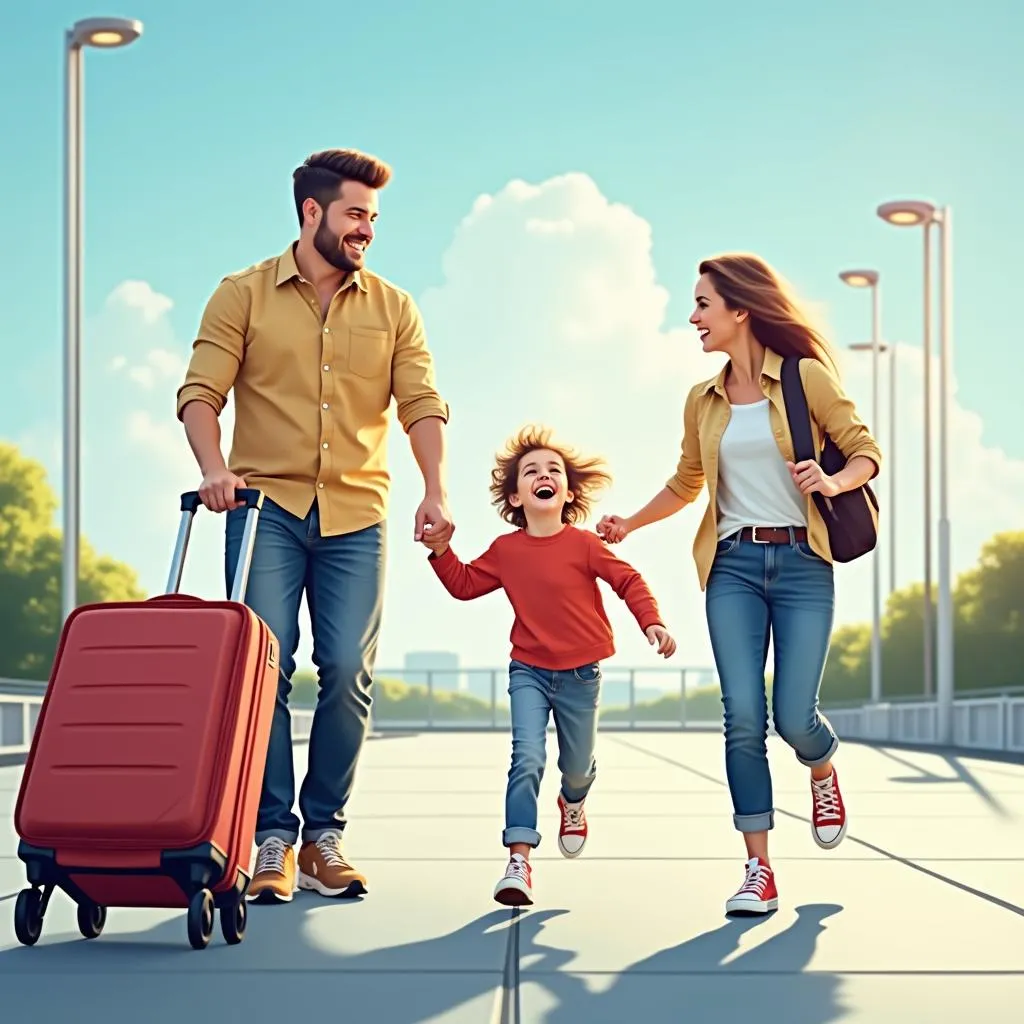 Family at the Airport