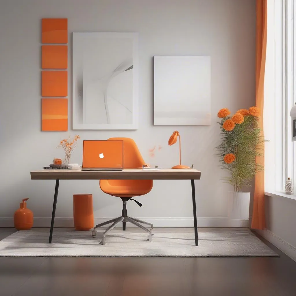 Feng Shui Workspace with Orange