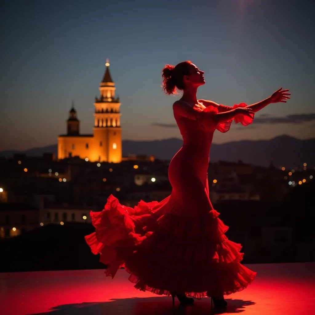 Flamenco dancer performing in Seville