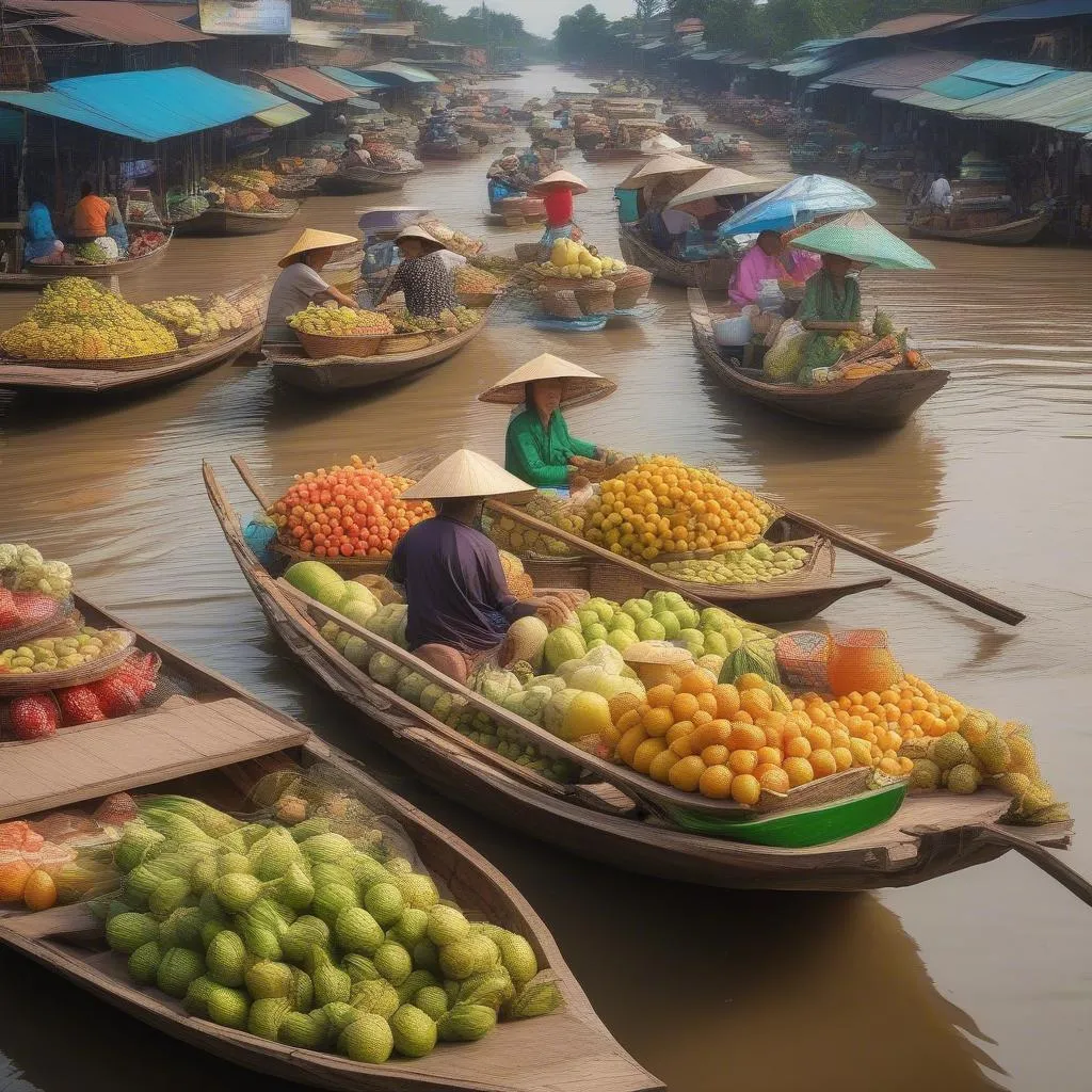 Floating Market in Cambodia