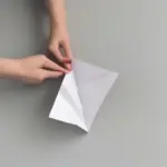 Folding a piece of paper in half to create a triangle