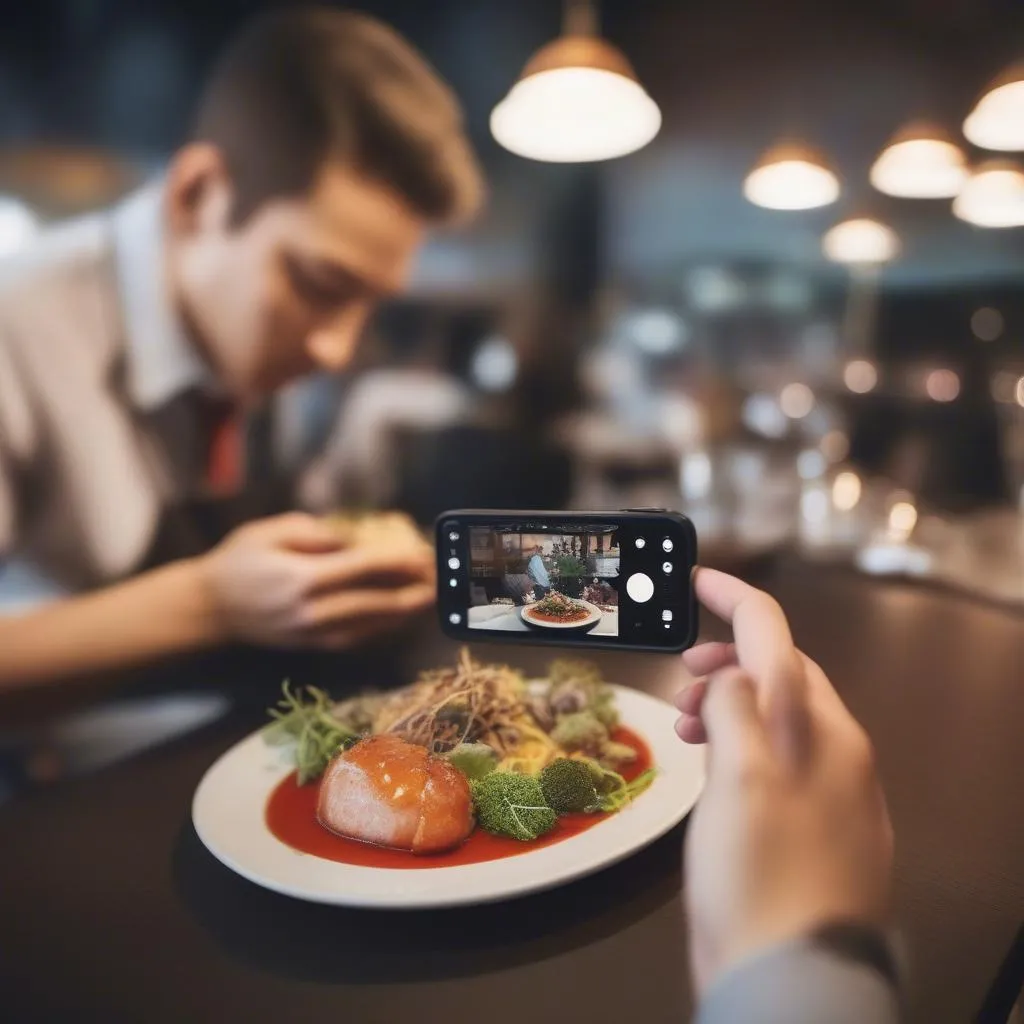 Food photographer in action