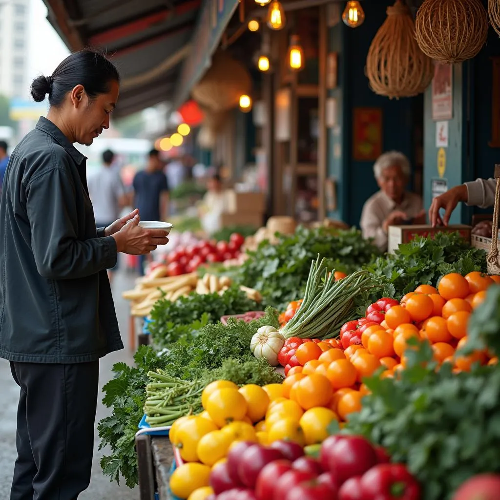 Fresh hạt đác on display at a market in Hanoi