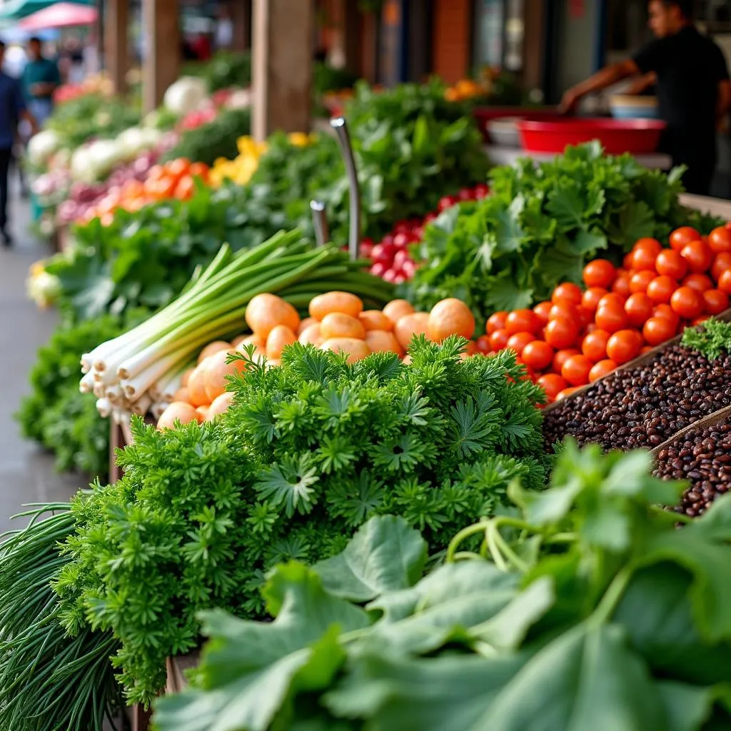 Fresh ingredients at Hanoi market