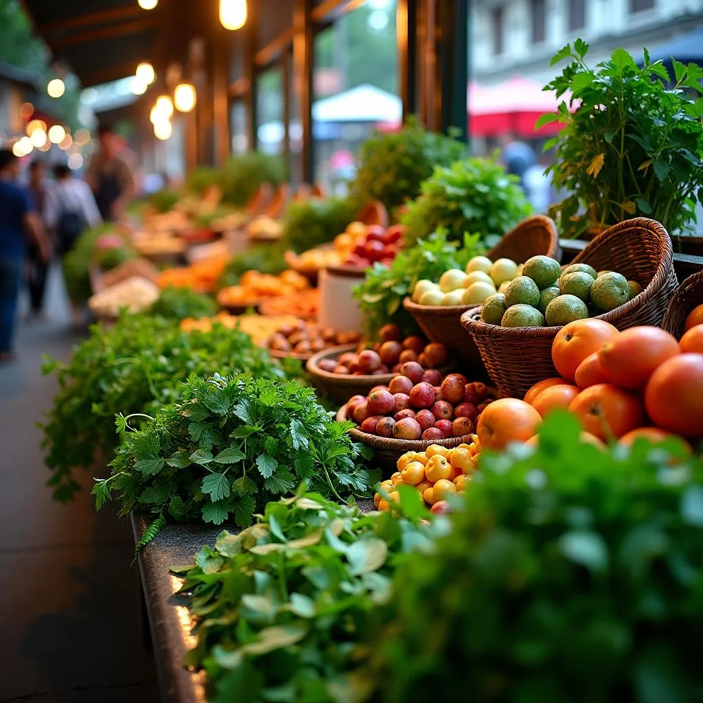 Vibrant Produce at Hanoi Market