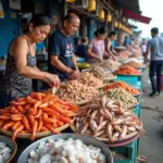 Vibrant seafood market in Phan Thiet