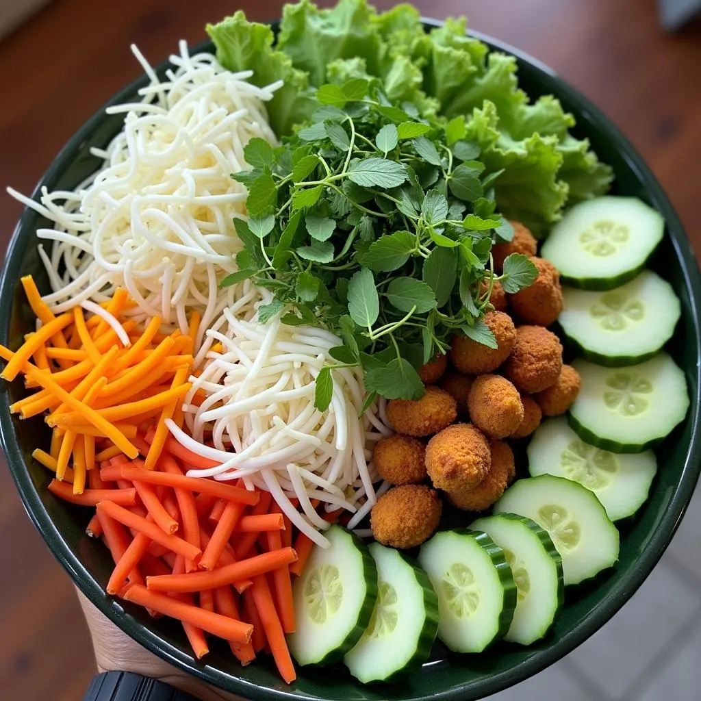 Fresh vegetable platter for curry