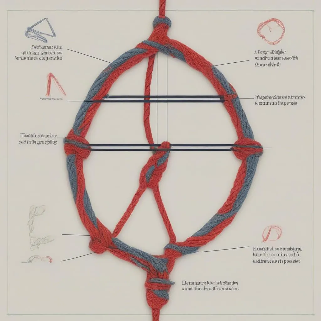 Step-by-step illustration of forward and backward knots for making friendship bracelets.