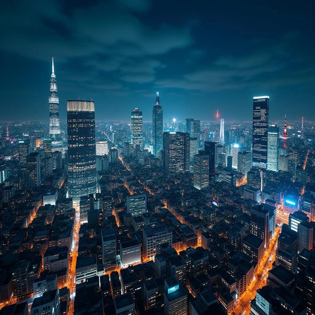 Tokyo skyline at night