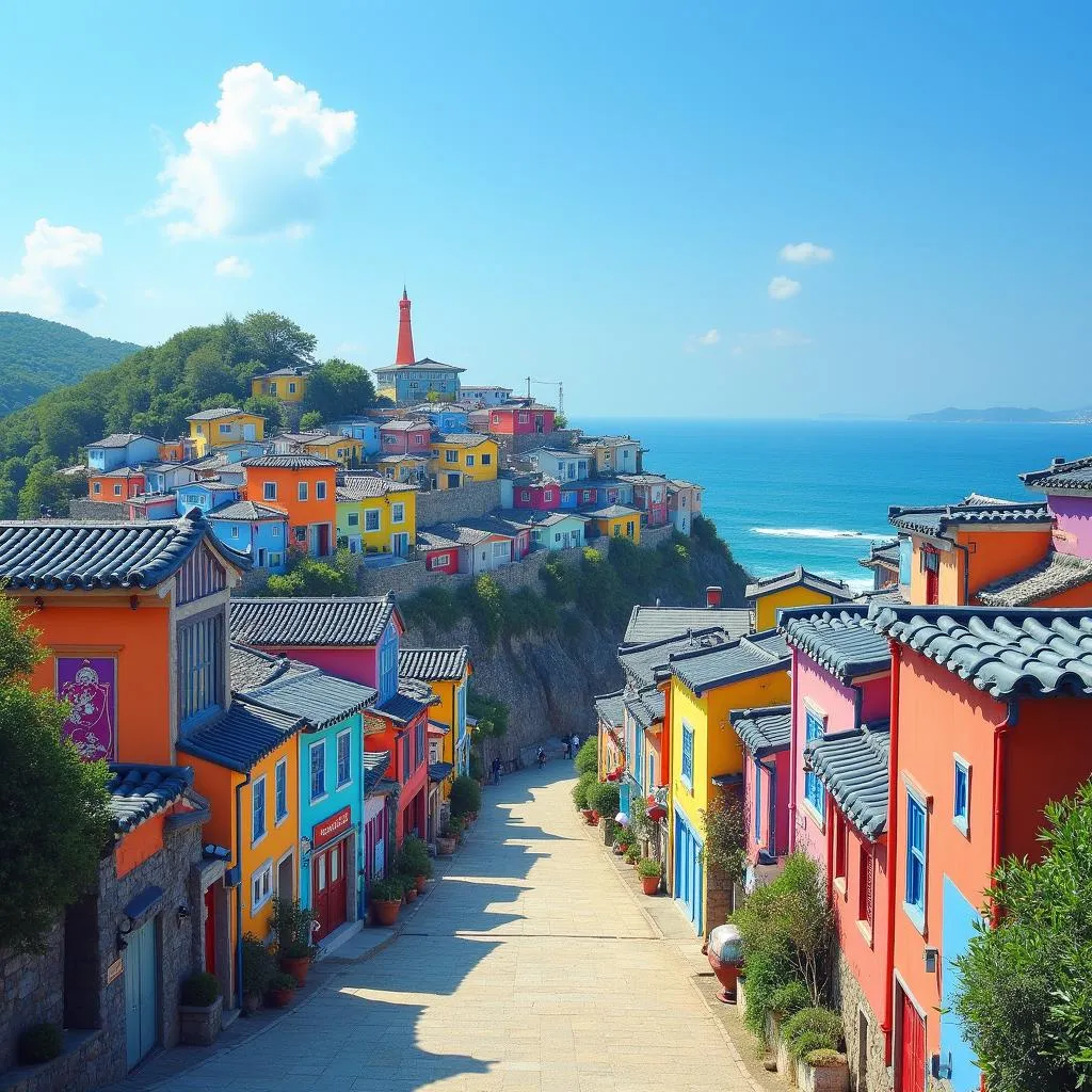 Gamcheon Culture Village colorful houses