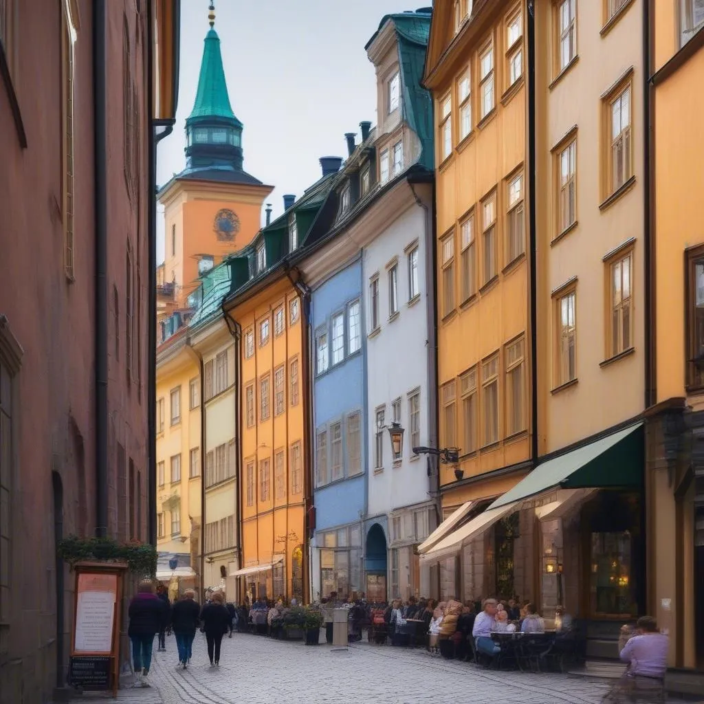 Charming Cobblestone Street in Gamla Stan