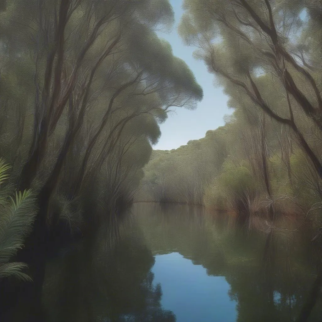 Boat trip through Melaleuca forest