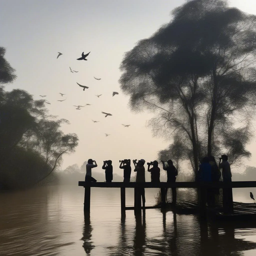 birdwatching in gaogiong flooded forest