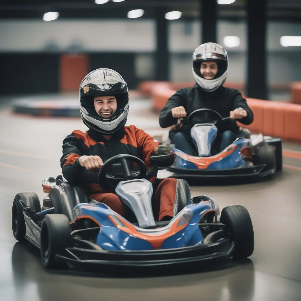 Go-Kart Racing with Safety Gear