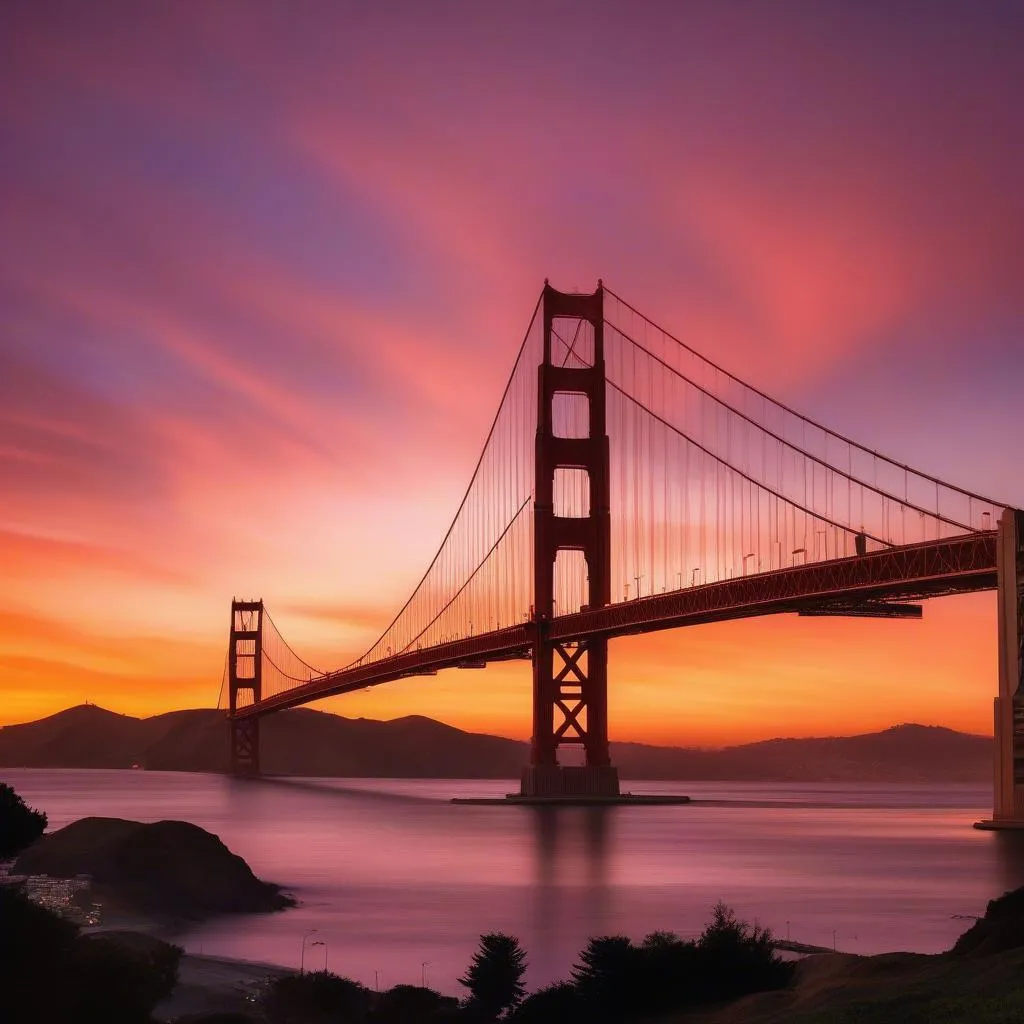 Golden Gate Bridge at sunset