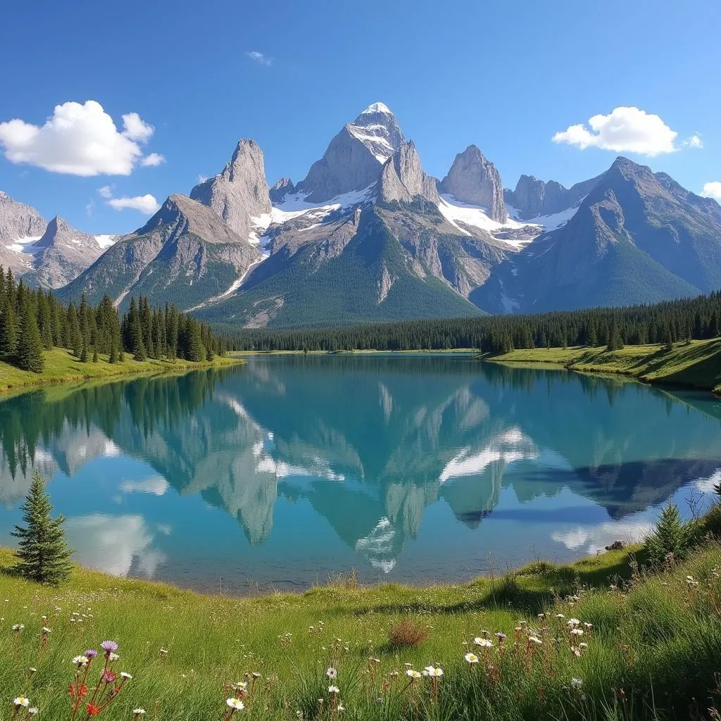 Grand Teton National Park mountain range and lake