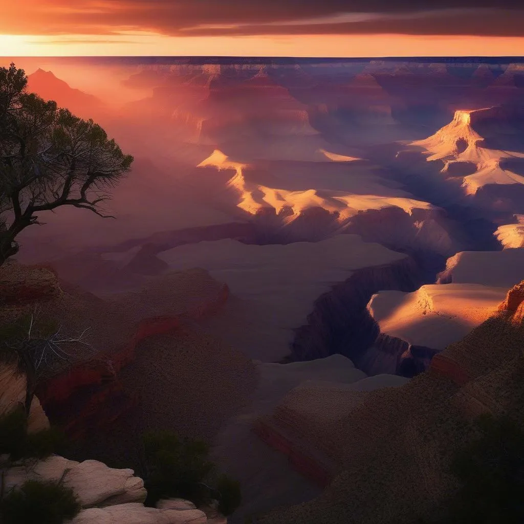 Sunset over the Grand Canyon