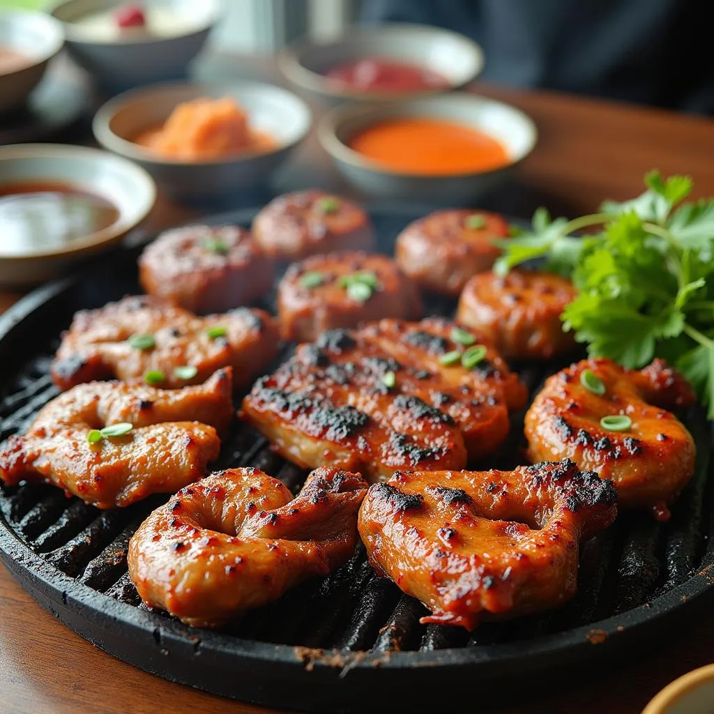 Traditional grilled meat dishes in Giao Long An, Hanoi