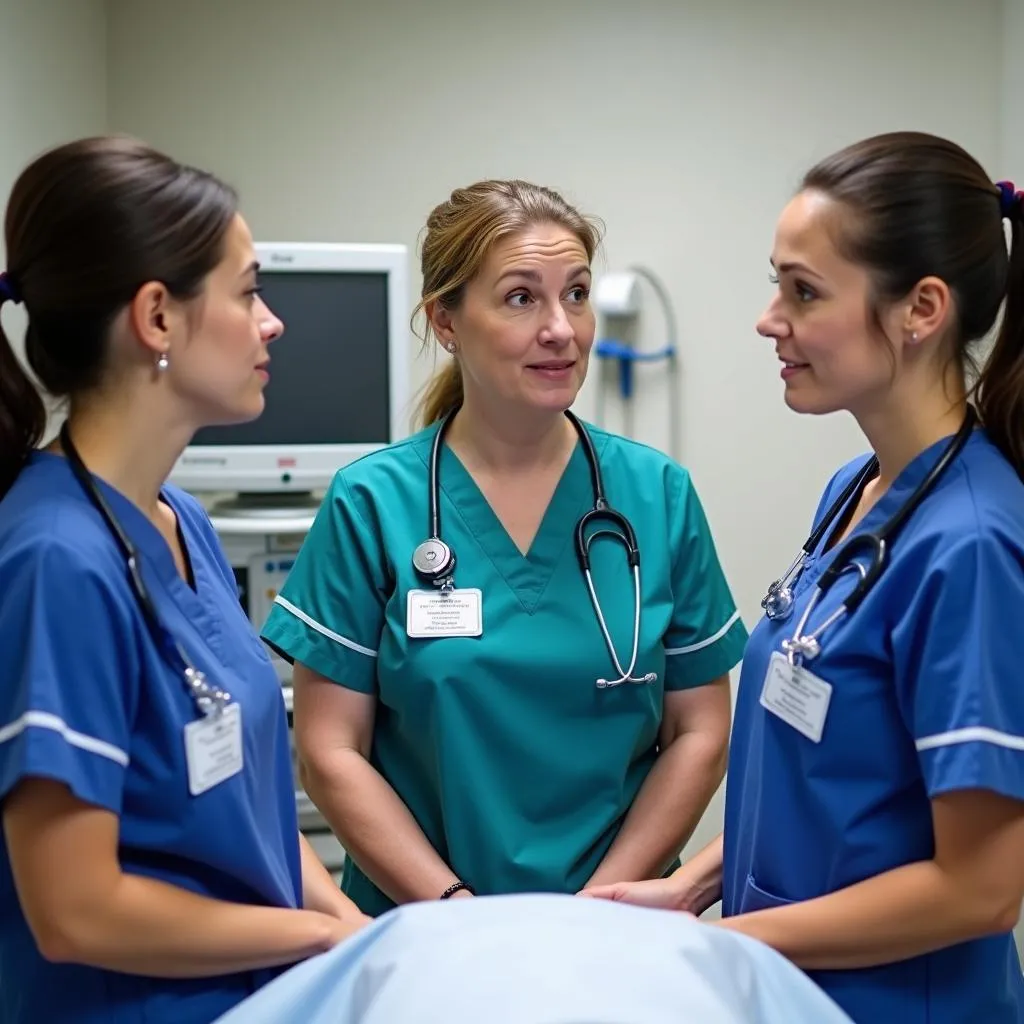 Group of nurses in a training session