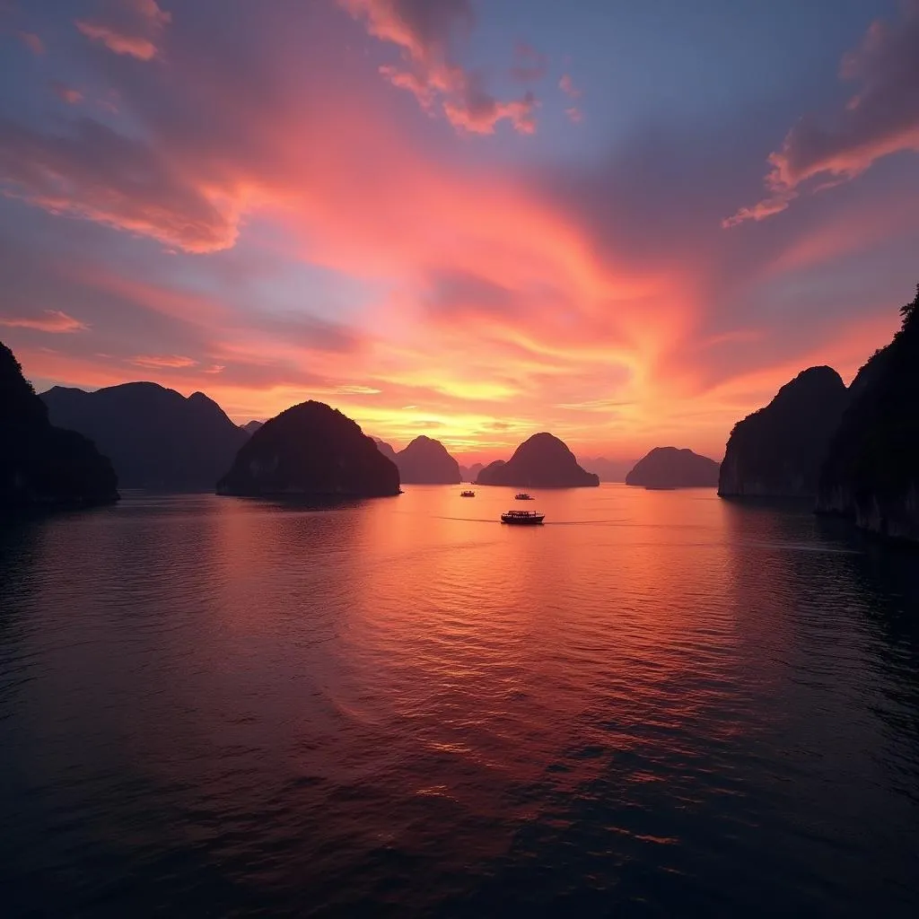 Ha Long Bay sunset