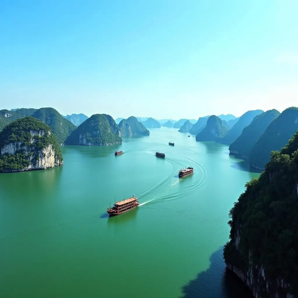 Scenic view of Ha Long Bay in Vietnam