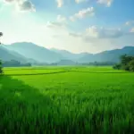 Scenic view of rice paddies in Hai Duong province