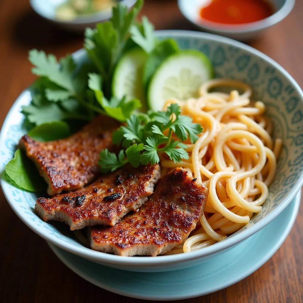 Hanoi bun cha with dipping sauce