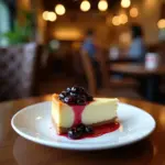 Delicious cheesecake in a Hanoi cafe