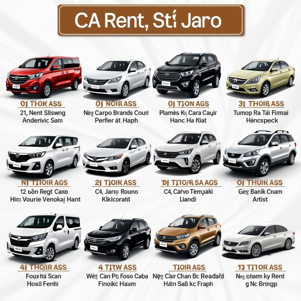 Various car rental options available in Hanoi