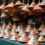 Hanoi conical hats displayed in a market