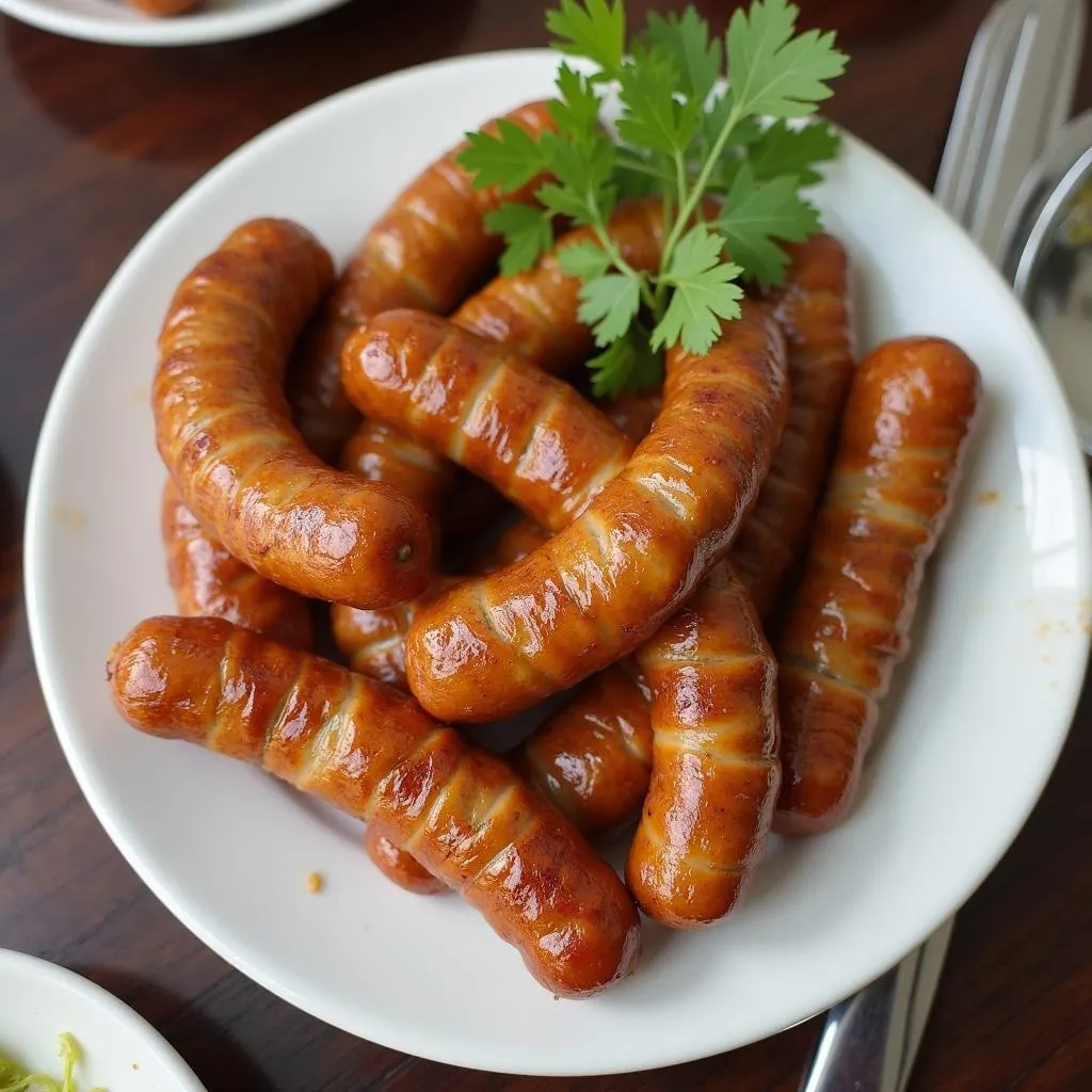 Nem chua: a fermented pork sausage considered "hot" in Vietnamese tradition