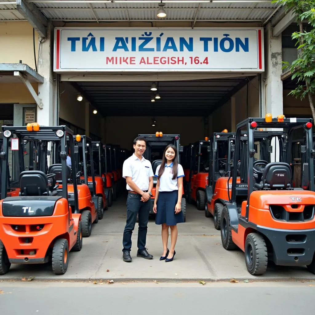 Hanoi forklift rental company showcasing its fleet