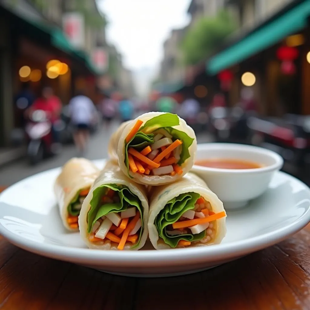 Fresh spring rolls in Hanoi