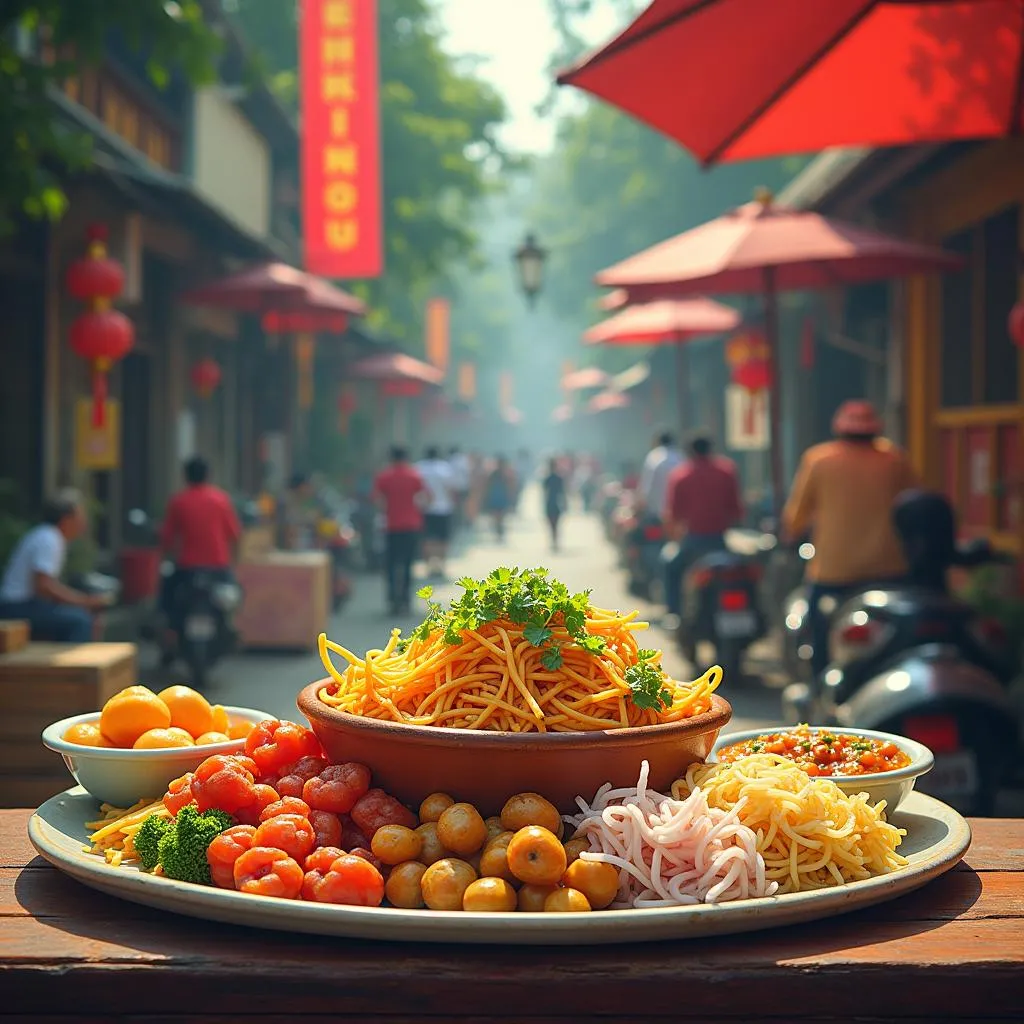 Hanoi street food invitation card design