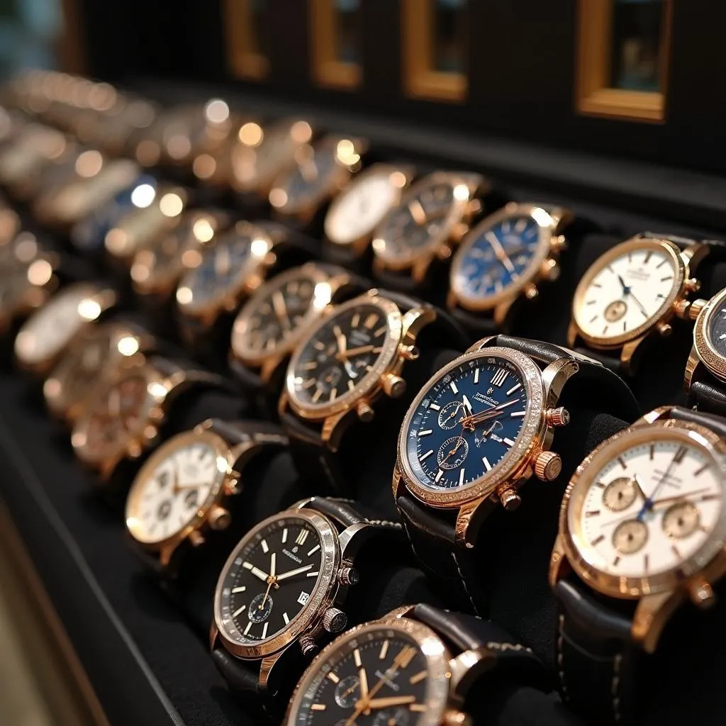 Luxury watch display in Hanoi