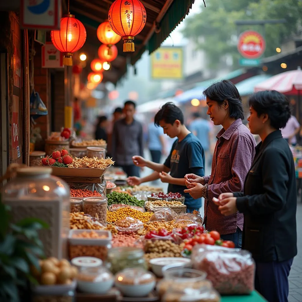 Hanoi Old Quarter Market with Local Vendors