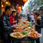 Street Food Vendors in Hanoi Old Quarter