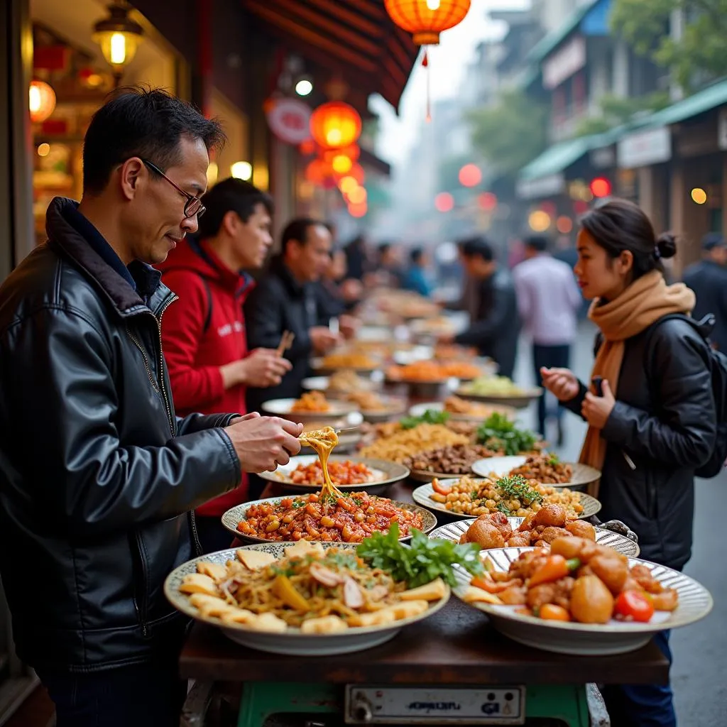 Street Food Vendors in Hanoi Old Quarter