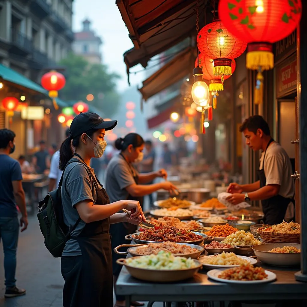 Hanoi Old Quarter street food scene