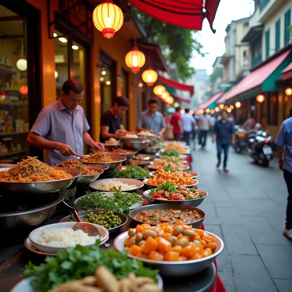 Hanoi Old Quarter street food vendors